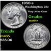 Image 1 : 1950-s Washington Quarter 25c Grades Choice+ Unc