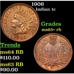 1906 Indian Cent 1c Grades Select+ Unc RB
