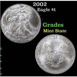 2002 Silver Eagle Dollar $1 Grades Mint State
