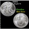 Image 1 : 2002 Silver Eagle Dollar $1 Grades Mint State