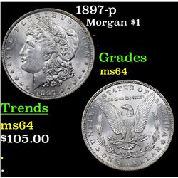 1897-p Morgan Dollar $1 Grades Choice Unc