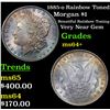 Image 1 : 1885-o Rainbow Toned Morgan Dollar $1 Grades Choice+ Unc