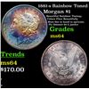 Image 1 : 1881-s Rainbow Toned Morgan Dollar $1 Grades Choice Unc