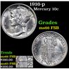 Image 1 : 1916-p Mercury Dime 10c Grades GEM+ FSB