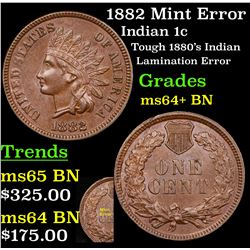 1882 Mint Error Indian Cent 1c Grades Choice+ Unc BN