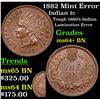 Image 1 : 1882 Mint Error Indian Cent 1c Grades Choice+ Unc BN