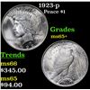 Image 1 : 1923-p Peace Dollar $1 Grades GEM+ Unc
