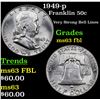 Image 1 : 1949-p Franklin Half Dollar 50c Grades Select Unc FBL