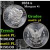 Image 1 : 1881-s Morgan Dollar $1 Grades Select Unc+ PL