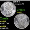Image 1 : 1883-o Morgan Dollar $1 Grades GEM+ Unc