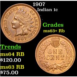 1907 Indian Cent 1c Grades Select+ Unc RB