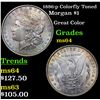 Image 1 : 1886-p Colorfly Toned Morgan Dollar $1 Grades Choice Unc