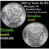 Image 1 : 1887-p Vam 20 R5 Morgan Dollar $1 Grades GEM Unc
