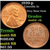 Image 1 : 1920-p Lincoln Cent 1c Grades Choice+ Unc RB