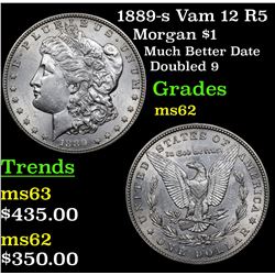 1889-s Vam 12 R5 Morgan Dollar $1 Grades Select Unc