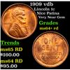 Image 1 : 1909 vdb Lincoln Cent 1c Grades Choice+ Unc RD