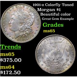 1901-o Colorfly Toned Morgan Dollar $1 Grades GEM Unc