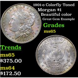 1901-o Colorfly Toned Morgan Dollar $1 Grades GEM Unc