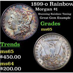 1899-o Rainbow Toned Morgan Dollar $1 Grades GEM Unc