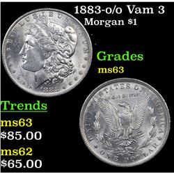 1883-o /o Vam 3 Morgan Dollar $1 Grades Select Unc