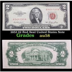 1953 $2 Red Seal United States Note Grades Choice AU/BU Slider