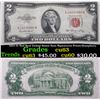 Image 1 : 1953 $2 Red Seal United States Note Signatures Priest/Humphery Grades Select CU