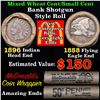 Image 1 : Mixed small cents 1c orig shotgun roll, 1858 Flying Eagle Cent, 1896 Indian Cent other end, McDnalds