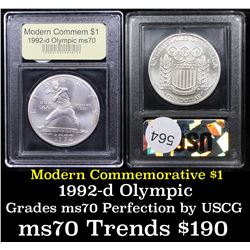 1992-d Olympics Modern Commem Dollar $1 Graded ms70, Perfection By USCG