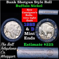 Buffalo Nickel Shotgun Roll in Old Bank Style 'Bell Telephone'  Wrapper 1923 & d Mint Ends Grades