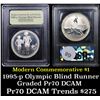 Image 1 : Proof 1995-P Olympics Paralympics Modern Commem Dollar $1 Graded GEM++ Proof Deep Cameo By USCG