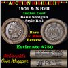 Image 1 : Lincoln Wheat cent 1c orig roll, 1909 end S other end Grades