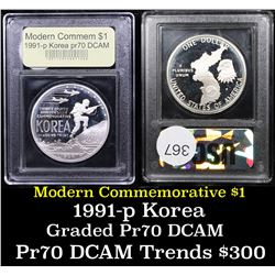 Proof ***Auction Highlight*** 1991-P Korean War Modern Commem Dollar $1 Graded GEM++ Proof Deep Came