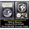 Image 1 : Proof ***Auction Highlight*** 1991-P Korean War Modern Commem Dollar $1 Graded GEM++ Proof Deep Came