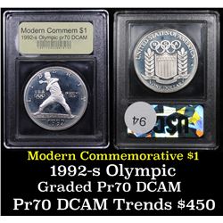 Proof ***Auction Highlight*** 1992-S Olympic Modern Commem Dollar $1 Graded GEM++ Proof Deep Cameo B