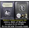 Image 1 : Proof ***Auction Highlight*** 1993-s Bill of Rights Modern Commem Half Dollar 50c Graded GEM++ Proof