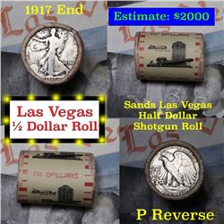 ***Auction Highlight*** Old Casino 50c Roll $10 In Halves "Sands" Las Vegas 1917  & 'P' Walker ends 