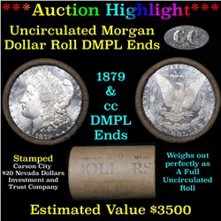 ***Auction Highlight*** 1879 & CC DMPL Ends Uncirculated Morgan Dollar Shotgun Roll Grades (fc)
