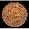 Image 3 : ***Auction Highlight*** 1828 Classic Head half cent 1/2c Graded Select Unc BN By USCG (fc)