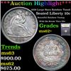 Image 1 : ***Auction Highlight*** 1838 Large Stars Rainbow Toned Seated Liberty Dime 10c Graded Select Unc BY 