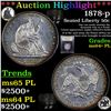 Image 1 : ***Auction Highlight*** 1878-p Seated Half Dollar 50c Graded Choice Unc+ PL By USCG (fc)
