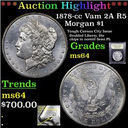 ***Auction Highlight*** 1878-cc Vam 2A R5 Morgan Dollar $1 Graded Choice Unc BY USCG (fc)