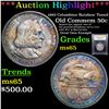 Image 1 : ***Auction Highlight*** 1893 Columbian Rainbow Toned Old Commem Half Dollar 50c Graded GEM Unc By US