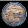 Image 3 : ***Auction Highlight*** 1893 Columbian Rainbow Toned Old Commem Half Dollar 50c Graded GEM Unc By US