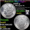 Image 1 : ***Auction Highlight*** 1889-p Morgan Dollar $1 Graded GEM++ Unc By USCG (fc)