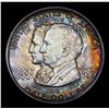 Image 2 : ***Auction Highlight*** 1921 Alabama Rainbow Toned Old Commem Half Dollar 50c Graded Select+ Unc BY 