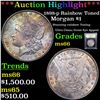 Image 1 : ***Auction Highlight*** 1898-p Rainbow Toned Morgan Dollar $1 Graded GEM+ Unc By USCG (fc)