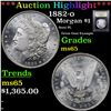 Image 1 : ***Auction Highlight*** 1882-o Morgan Dollar $1 Graded GEM Unc By USCG (fc)