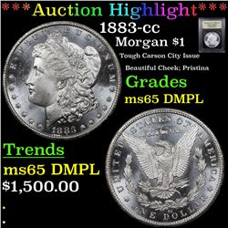 ***Auction Highlight*** 1883-cc Morgan Dollar $1 Graded GEM Unc DMPL By USCG (fc)