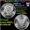 Image 1 : ***Auction Highlight*** 1883-cc Morgan Dollar $1 Graded GEM Unc DMPL By USCG (fc)