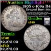 Image 1 : ***Auction Highlight*** 1805 o-109a R4 Draped Bust Half Dollar 50c Graded xf By USCG (fc)